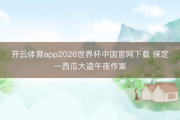 开云体育app2026世界杯中国官网下载 保定一西瓜大盗午夜作案
