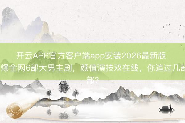 开云APP官方客户端app安装2026最新版 火爆全网6部大男主剧，颜值演技双在线，你追过几部？