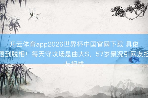 开云体育app2026世界杯中国官网下载 具俊晔瘦到脱相！每天守坟场是曲大S，57岁景况引网友担忧