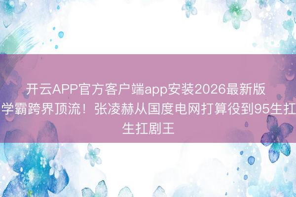 开云APP官方客户端app安装2026最新版 理工学霸跨界顶流！张凌赫从国度电网打算役到95生扛剧王